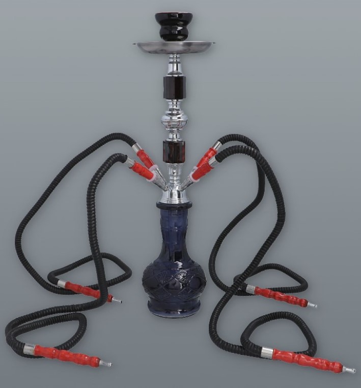 Hookah fekete-sötétkék vízipipa 4 csöves 44 cm